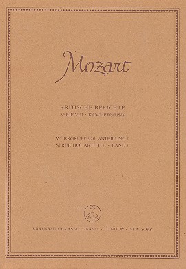 Streichquartette Band 1&nbsp;&nbsp;Kritischer Bericht&nbsp;&nbsp;