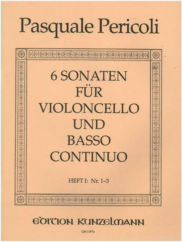 6 Sonaten Band 1 (Nr.1-3)&nbsp;&nbsp;für Violoncello und Bc&nbsp;&nbsp;