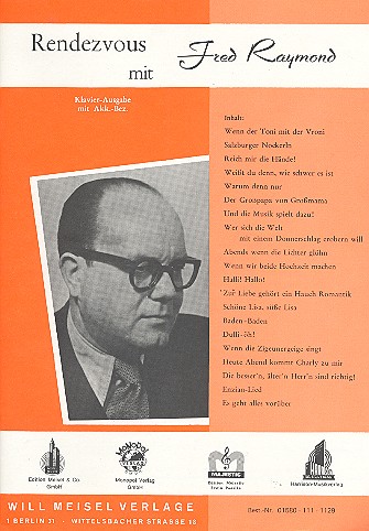 Rendezvous mit Fred Raymond  Album für Gesang und Klavier  