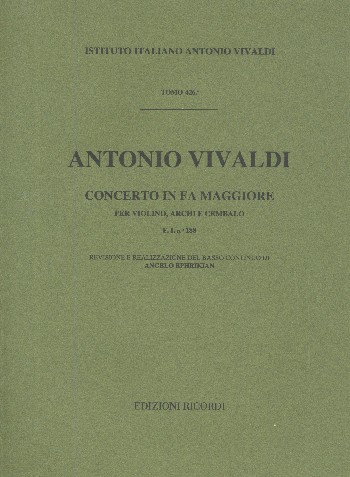 Konzert F-dur op.4,9&nbsp;&nbsp;für Violine, Streicher und Bc&nbsp;&nbsp;Partitur