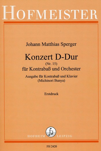 Konzert D-Dur Nr.15  für Kontrabass und Orchester  Klavierauszug