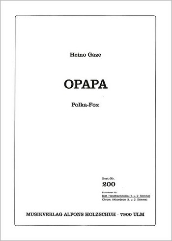 Opapa Polka-Fox für diatonische  Handharmonika  (mit 2. Stimme)  
