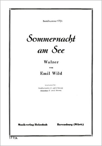 Sommernacht am See Walzer  für Akkordeon (mit 2. Stimme)  