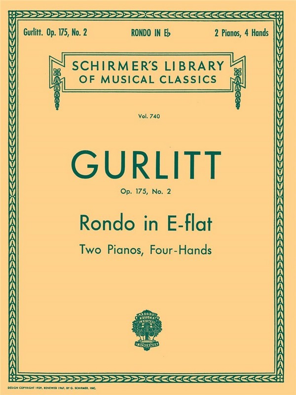 Rondo e flat major op.175,2&nbsp;&nbsp;for 2 pianos 4 hands&nbsp;&nbsp;