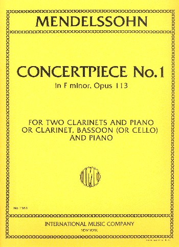 Concert Piece f minor no.1 op.113&nbsp;&nbsp;for 2 clarinets and piano or clarinet&nbsp;&nbsp;bassoon and piano