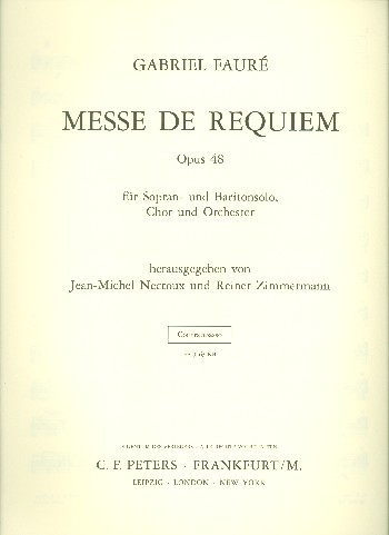 Requiem op.48&nbsp;&nbsp;für Soli (S, Bar), Chor und Orchester&nbsp;&nbsp;Kontrabass