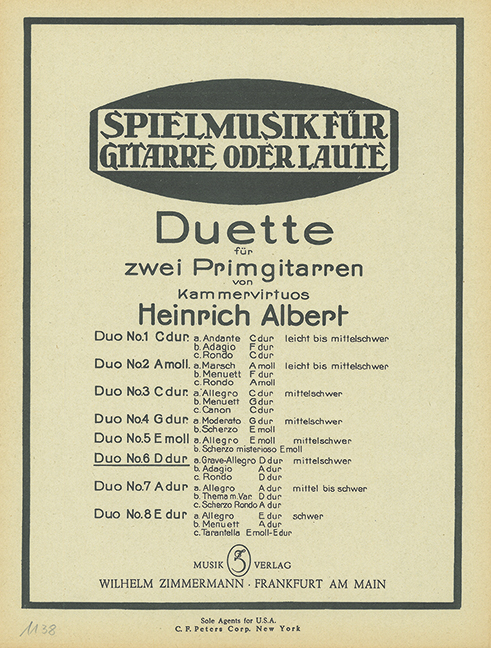 Duo D-Dur Nr.6 für 2 Gitarren  Stimmen  