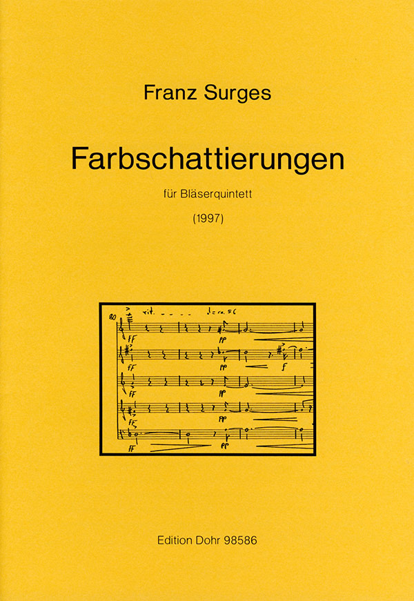 Farbschattierungen  für Flöte, Oboe, Klarinette, Horn und Fagott  Partitur und Stimmen