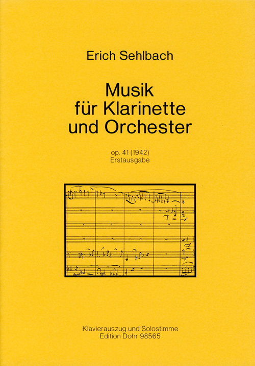 Musik für Klarinette und Orchester op.41 (1942)&nbsp;&nbsp;für Klarinette und Klavier&nbsp;&nbsp;