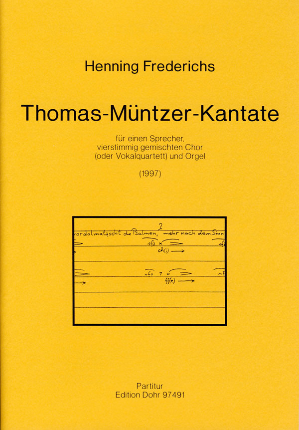 Thomas-Müntzer-Kantate  für Sprecher, gem Chor und Orgel  Partitur (= Orgelstimme)
