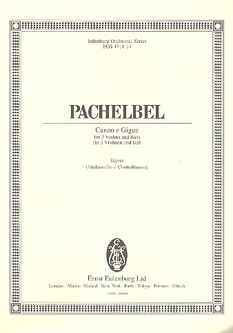 Kanon und Gigue&nbsp;&nbsp;für 3 Violinen, Violoncello und Bc&nbsp;&nbsp;Violoncello