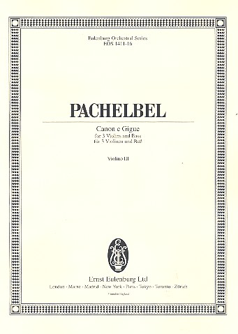 Kanon und Gigue&nbsp;&nbsp;für 3 Violinen, Violoncello und Bc&nbsp;&nbsp;Violine 3
