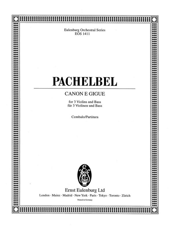 Kanon und Gigue&nbsp;&nbsp;für 3 Violinen, Violoncello und Bc&nbsp;&nbsp;Partitur (=Bc)