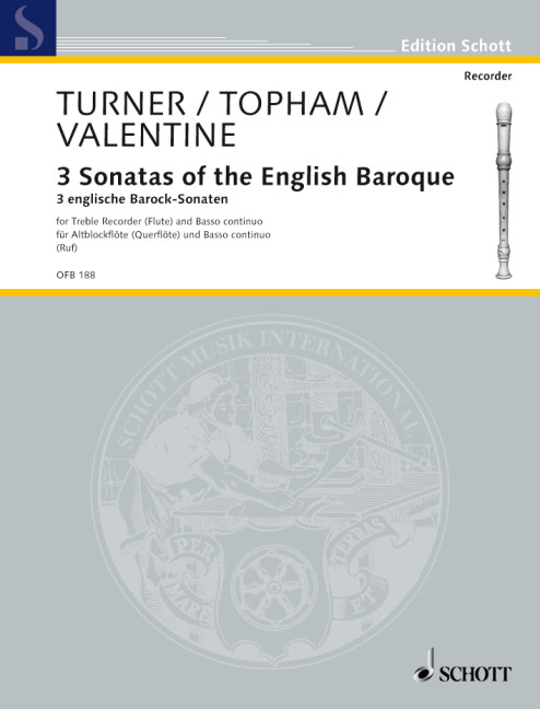 3 englische Barocksonaten&nbsp;&nbsp;für Altblockflöte (Flöte) und Bc&nbsp;&nbsp;