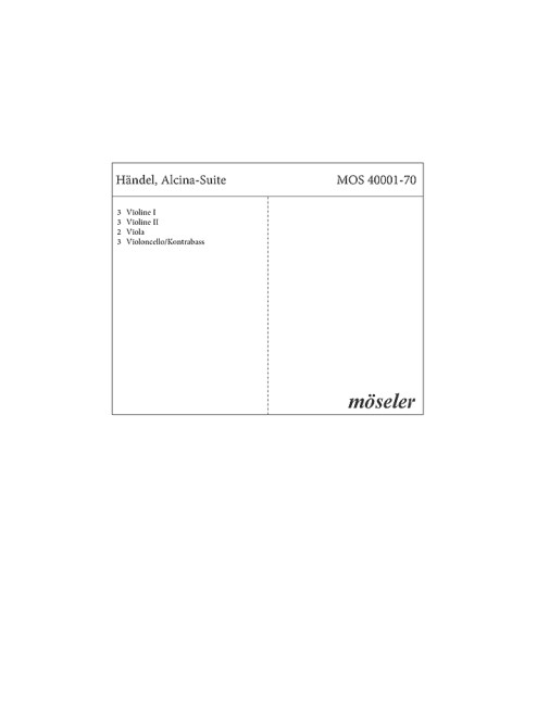 Alcina-Suite Ouvertüre und Tänze  für Streicher und Bc  Streicherset (3-3-2-3)