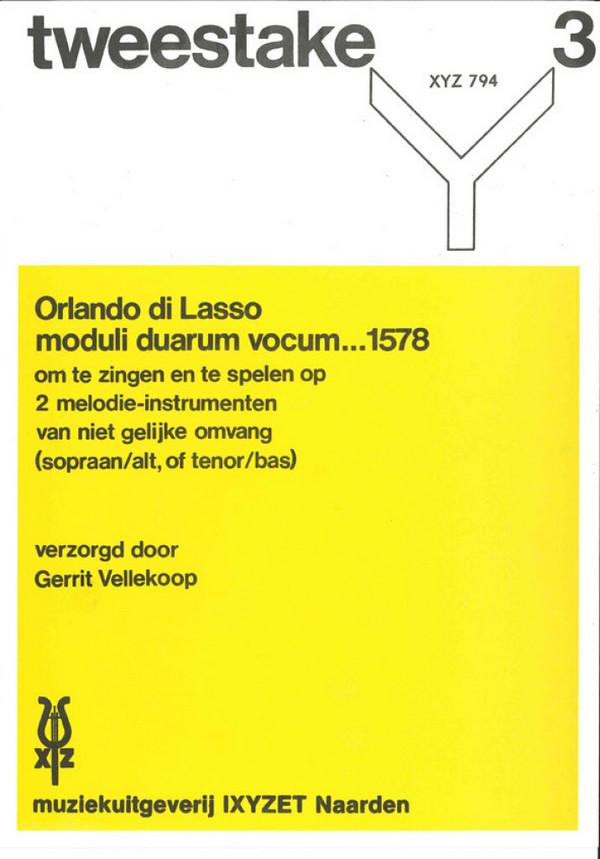 Moduli duarum vocum 1578&nbsp;&nbsp;für 2 Melodieinstrumente&nbsp;&nbsp;oder Singstimmen
