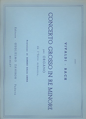 Concerto grosso re minore da  l'estro armonico per organo  
