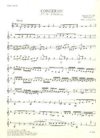 Konzert G-Dur PV120 F.III:12&nbsp;&nbsp;für Violoncello, Streichorchester und Bc&nbsp;&nbsp;Violine 2