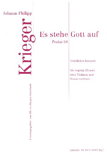 Es stehe Gott auf  für Sopran (Tenor), 2 Violinen und Bc  Partitur und Stimmen