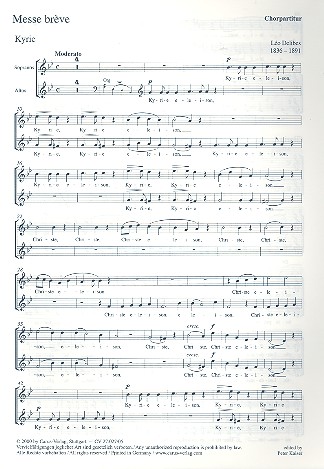 Messe brève  für Frauenchor (SA) und Orgel  Chorpartitur