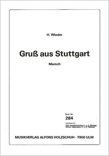 GRUSS AUS STUTTGART FUER DIAT.&nbsp;&nbsp;HANDHARMONIKA (MIT 2.STIMME)&nbsp;&nbsp;