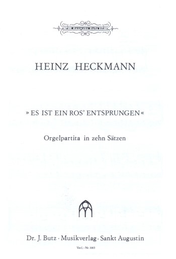 Es ist ein Ros entsprungen  &nbsp;&nbsp;für Orgel&nbsp;&nbsp;