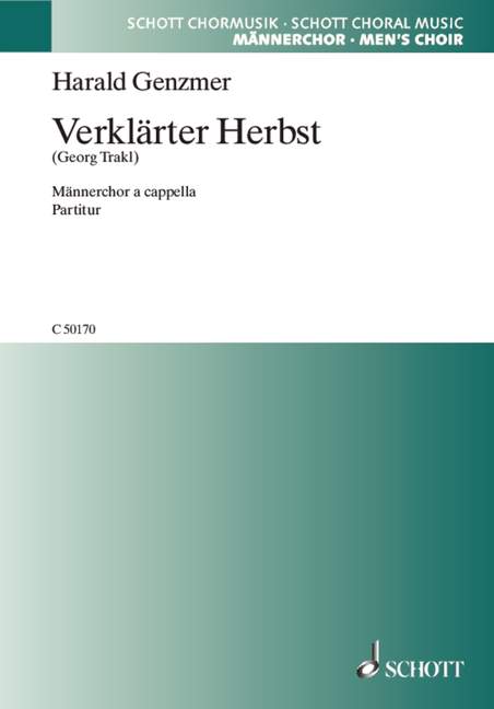 Verklärter Herbst GeWV 52  für Männerchor (TTBB)  Chorpartitur