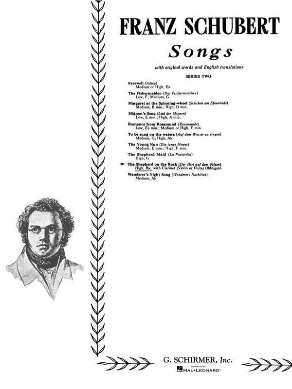 The Shepherd on the Rock for high&nbsp;&nbsp;voice, clarinet (vl, fl) obbl&nbsp;&nbsp;(en/dt)