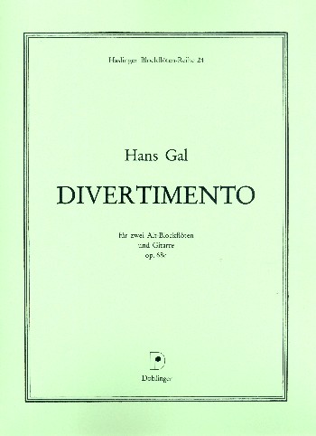 Divertimento op.86c für 2 Altblockflöten,  und Gitarre  Partitu rund Stimmen