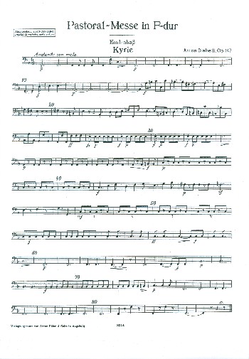 Pastoralmesse F-Dur op.147  für Chor, Orchester und Orgel  Kontrabass