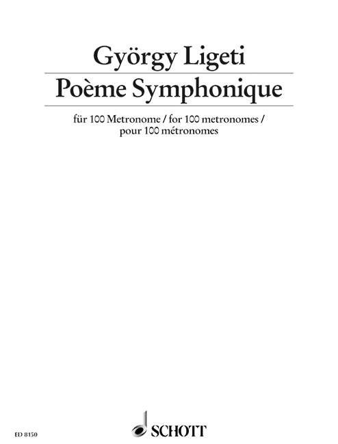 Poème Symphonique  für 100 Metronome (2 oder mehr Spieler unter Anweisung eines Dirigente  Partitur - (Aufführungsanweisung)