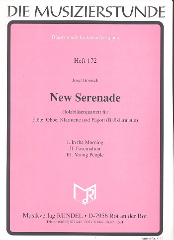 New Serenade für Flöte, Oboe,  Klarinette und Fagott (Bassklarinette)  Partitur und Stimmen