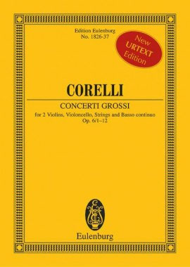 Concerto grosso D-Dur Nr.1 op.6,1  für 2 Violinen, Violoncello, Streicher und Bc  Partitur (= Bc)