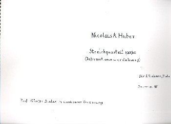 Streichquartett 1965/66  Informationen über die Töne e-f  Partitur