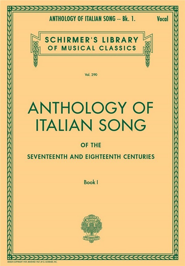 Anthology of Italian Songs vol.1  for voice and piano  (it/en)