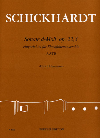 Sonate d-Moll op.22,3  für 4 Blockflöten (AATB)  Partitur und Stimmen