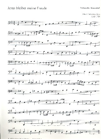 Jesus bleibet meine Freude Choral&nbsp;&nbsp;aus BWV147 für Chor und Orchester&nbsp;&nbsp;Cello/Bass