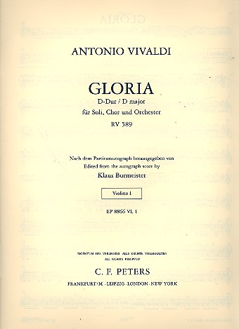 Gloria D-Dur RV589&nbsp;&nbsp;für Soli, gem Chor und Orchester&nbsp;&nbsp;Violine 1