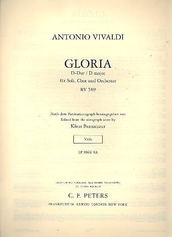 Gloria D-Dur RV589&nbsp;&nbsp;für Soli, gem Chor und Orchester&nbsp;&nbsp;Viola