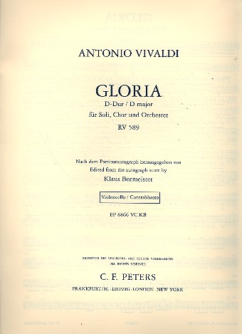 Gloria D-Dur RV589&nbsp;&nbsp;für Soli, gem Chor und Orchester&nbsp;&nbsp;Violoncello / Kontrabass