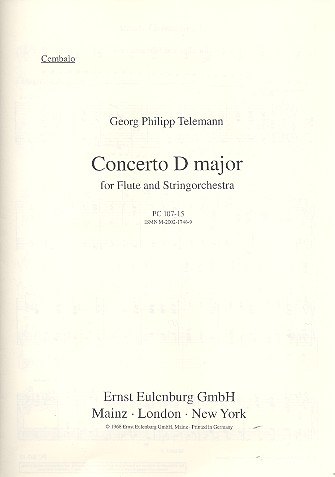 Concerto D major  for flute and string orchestra  Cembalo