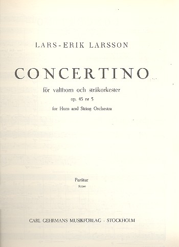 Concertino op.45 no.5  for horn and string orchestra  score