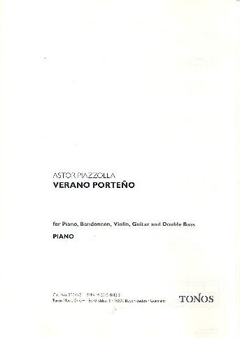 Verano porteno &nbsp;&nbsp;für Klavier, Violine, Bandoneon, E-Gitarre und Kontrabass&nbsp;&nbsp;Stimmen