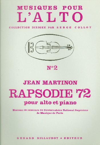 Rapsodie 72&nbsp;&nbsp;pour alto et piano&nbsp;&nbsp;