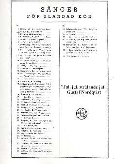 Jul jul stralande jul  for mixed chorus a cappella  score