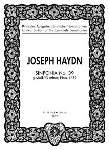 SINFONIE G-MOLL NR.39 HOB.I:39&nbsp;&nbsp;FUER ORCHESTER&nbsp;&nbsp;STUDIENPARTITUR