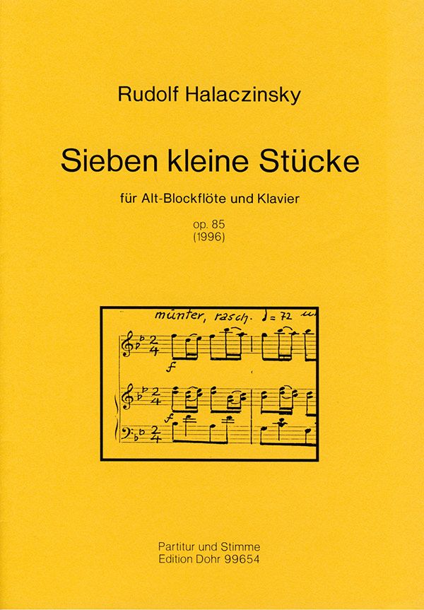 7 kleine Stücke op.85 für  Altblockflöte und Klavier  