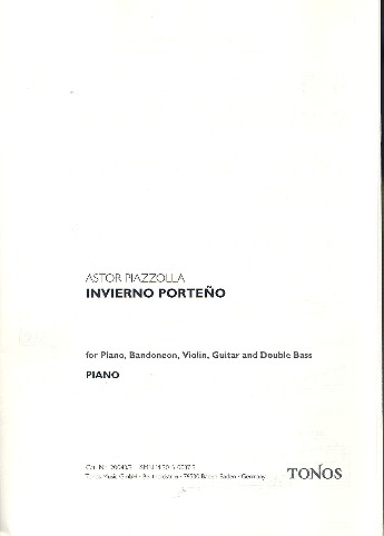 Invierno porteno &nbsp;&nbsp;für Klavier, Violine, Bandoneon, E-Gitarre und Kontrabass&nbsp;&nbsp;Stimmen