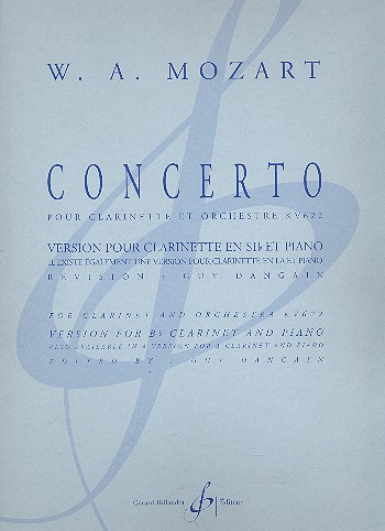 Concerto KV622 pour clarinette et&nbsp;&nbsp;piano&nbsp;&nbsp;
