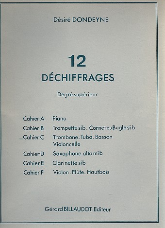 12 déchiffrages vol.C pour trombone  (tuba, basson, cello)  degre superieur